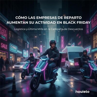 Empresas de reparto aumentando su actividad en Black Friday con motos eléctricas de última milla