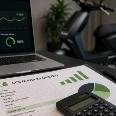 Cálculo del coste por kilómetro en una flota eléctrica de reparto con moto eléctrica y dashboard de gestión